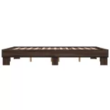 barna tölgyszínű szerelt fa és fém ágykeret 150 x 200 cm