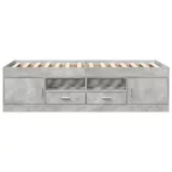 betonszürke kanapéágy fiókkal matrac nélkül 100x200 cm