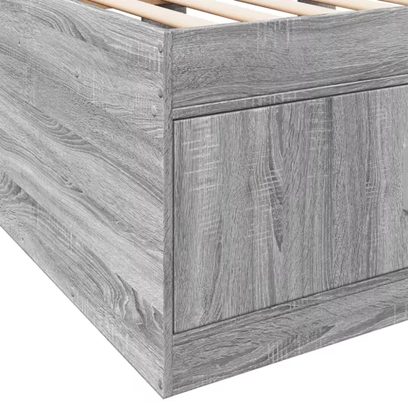 szürke sonoma kanapéágy fiókkal matrac nélkül 100x200 cm