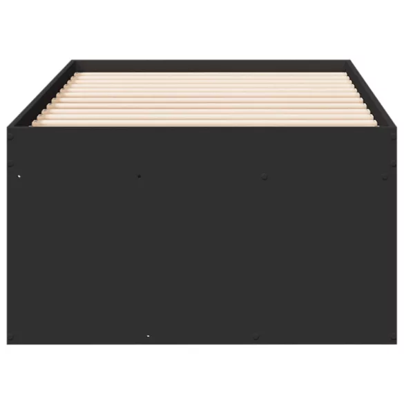 fekete kanapéágy fiókkal matrac nélkül 90x190 cm