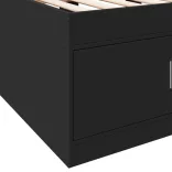 fekete kanapéágy fiókkal matrac nélkül 90x190 cm