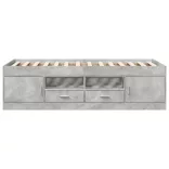 betonszürke kanapéágy fiókkal matrac nélkül 90x190 cm