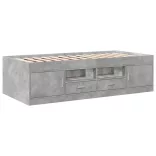 betonszürke kanapéágy fiókkal matrac nélkül 75x190 cm