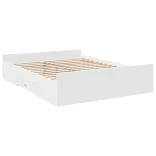 fehér szerelt fa ágykeret fiókokkal 160 x 200 cm