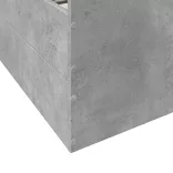 betonszürke szerelt fa ágykeret fiókokkal 150 x 200 cm