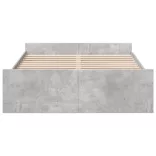 betonszürke szerelt fa ágykeret fiókokkal 120 x 200 cm