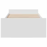 fehér szerelt fa ágykeret fiókokkal 75x190 cm