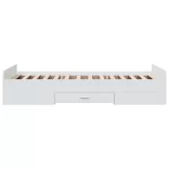 fehér szerelt fa ágykeret fiókokkal 75x190 cm