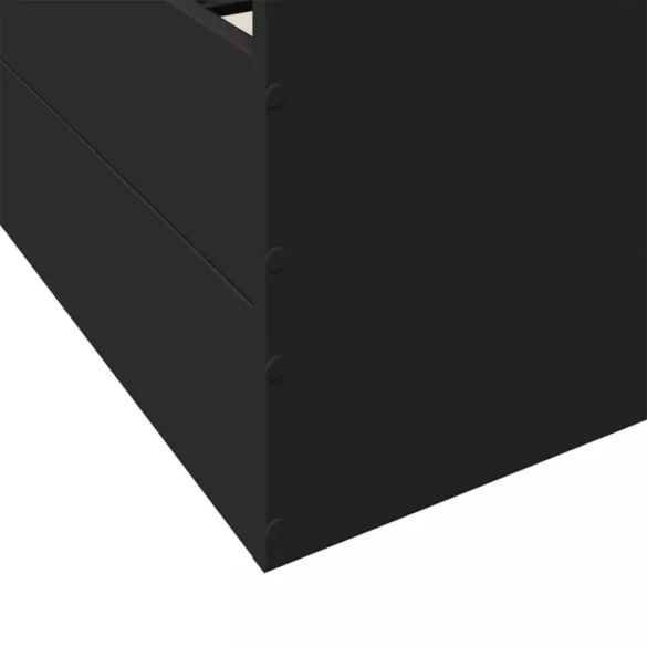 fekete szerelt fa ágykeret fiókokkal 75x190 cm