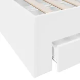 fehér szerelt fa ágykeret fiókokkal 160 x 200 cm