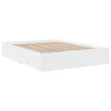 fehér szerelt fa ágykeret fiókokkal 150 x 200 cm