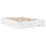fehér szerelt fa ágykeret fiókkal 120 x 200 cm