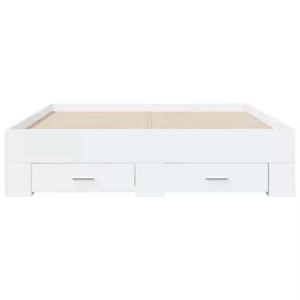 fehér szerelt fa ágykeret fiókkal 120 x 200 cm