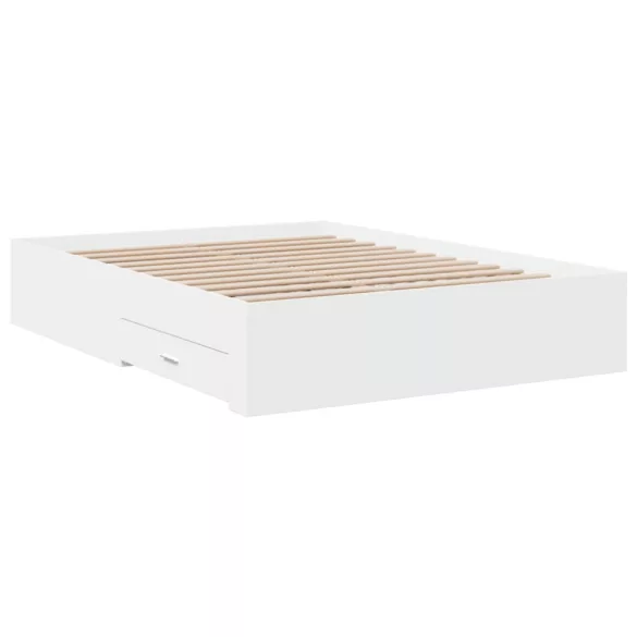 fehér szerelt fa ágykeret fiókkal 120 x 200 cm