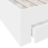 fehér szerelt fa ágykeret fiókkal 120 x 200 cm