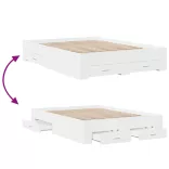 fehér szerelt fa ágykeret fiókokkal 140 x 190 cm