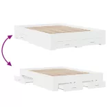 fehér szerelt fa ágykeret fiókokkal 135 x 190 cm