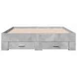 betonszürke szerelt fa ágykeret fiókokkal 135 x 190 cm