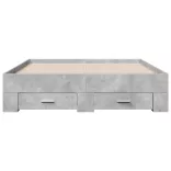 betonszürke szerelt fa ágykeret fiókokkal 120 x 190 cm