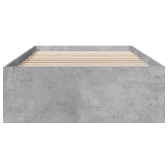 betonszürke szerelt fa ágykeret fiókokkal 100 x 200 cm