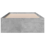 betonszürke szerelt fa ágykeret fiókokkal 90 x 200 cm