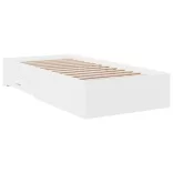 fehér szerelt fa ágykeret fiókokkal 90 x 190 cm