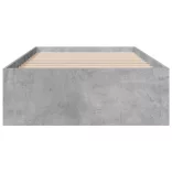betonszürke szerelt fa ágykeret fiókokkal 90 x 190 cm