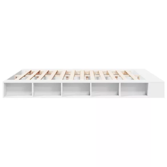 fehér szerelt fa ágykeret 200 x 200 cm