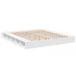 fehér szerelt fa ágykeret 200 x 200 cm