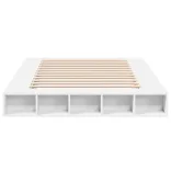 fehér szerelt fa ágykeret 160 x 200 cm