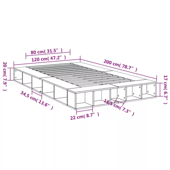 fehér szerelt fa ágykeret 120 x 200 cm