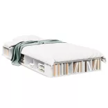 fehér szerelt fa ágykeret 100 x 200 cm