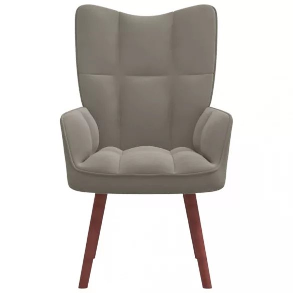 világosszürke bársony pihenőfotel