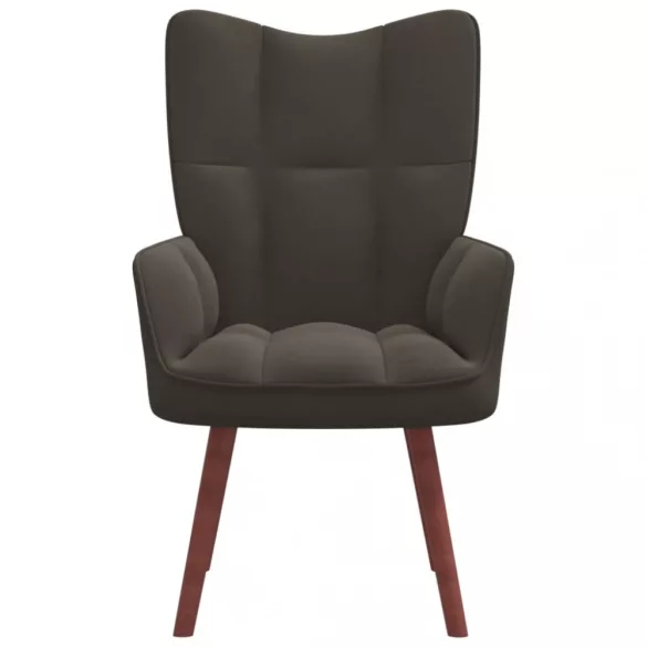 sötétszürke bársony pihenőfotel