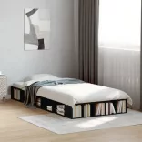 fekete szerelt fa ágykeret 75 x 190 cm