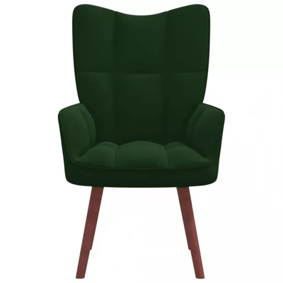 sötétzöld bársony pihenőfotel