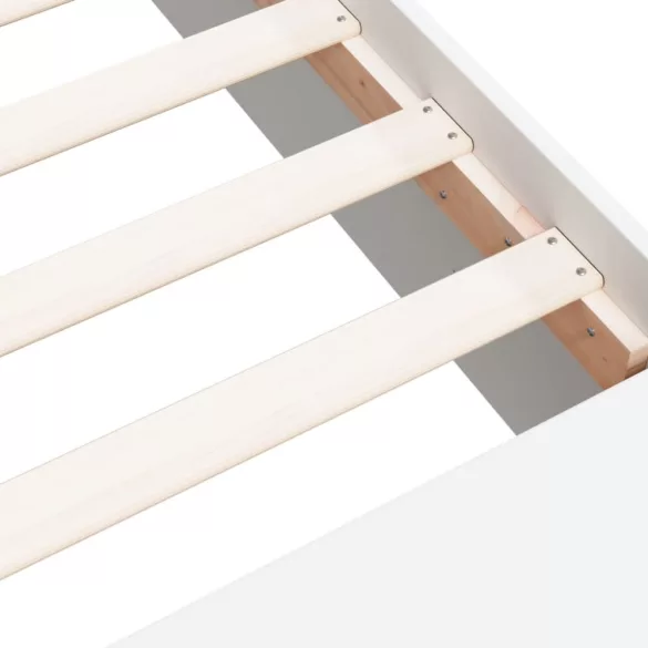 fehér szerelt fa ágykeret 150 x 200 cm