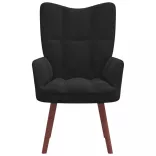 fekete bársony pihenőfotel