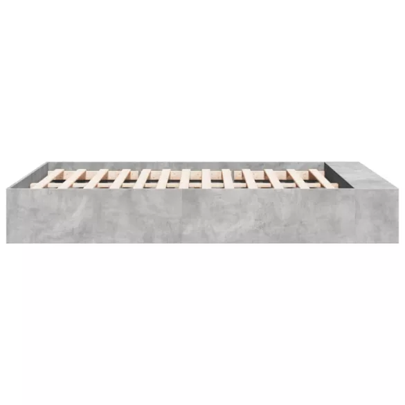 betonszürke szerelt fa ágykeret 120 x 190 cm