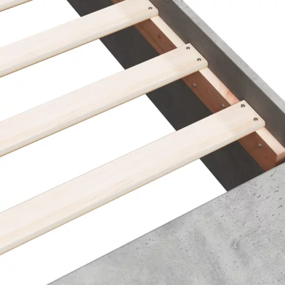 betonszürke szerelt fa ágykeret 120 x 190 cm