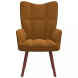 barna bársony pihenőfotel