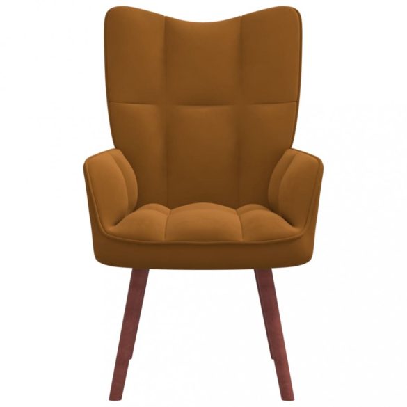 barna bársony pihenőfotel