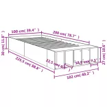 fekete szerelt fa ágykeret 100 x 200 cm