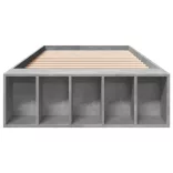 betonszürke szerelt fa ágykeret 100 x 200 cm