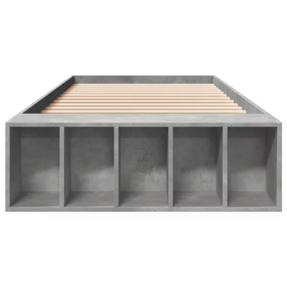 betonszürke szerelt fa ágykeret 90 x 200 cm