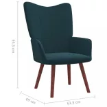 kék bársony pihenőfotel