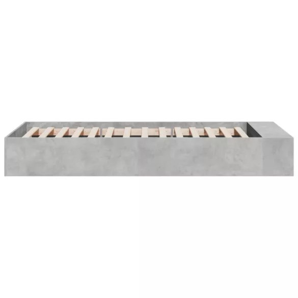 betonszürke szerelt fa ágykeret 75 x 190 cm