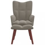 világosszürke bársony pihenőszék lábtartóval