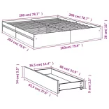 fekete szerelt fa ágykeret 200 x 200 cm