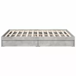 betonszürke szerelt fa ágykeret fiókokkal 150 x 200 cm